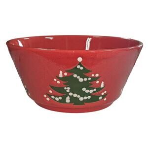 Waechtersbach Christmas Tree Vegetable Serving Bowl 8" Side Dish Porcelain Red